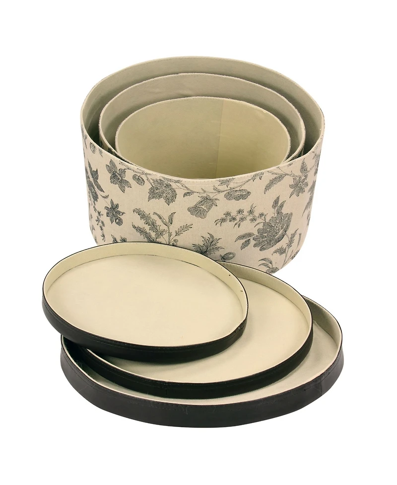 Round Hat Boxes, Set of 3