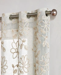 Dainty Home Rita Linen Look 76" W x 84" L Grommet Window Panel Set