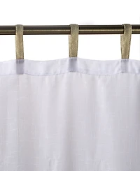 Elrene Home Fashions Darien Solid Indoor/Outdoor Sheer Adhesive Loop Tab Top Window Curtain Panel