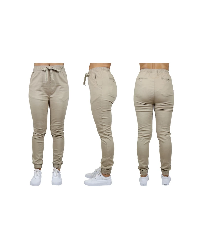 Galaxy By Harvic Women's Basic Stretch Twill Joggers