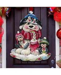 Designocracy Jamie Mills Price Christmas Dog and Penguin Wall Decor
