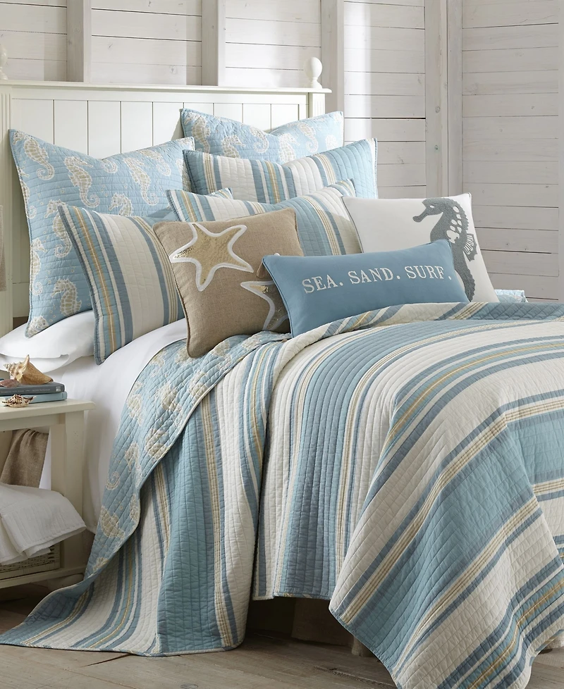 Levtex Maui Stripe Reversible 3-Pc. Quilt Set