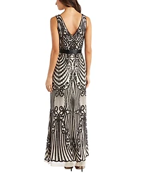 R & M Richards Sequin-Embellished Gown