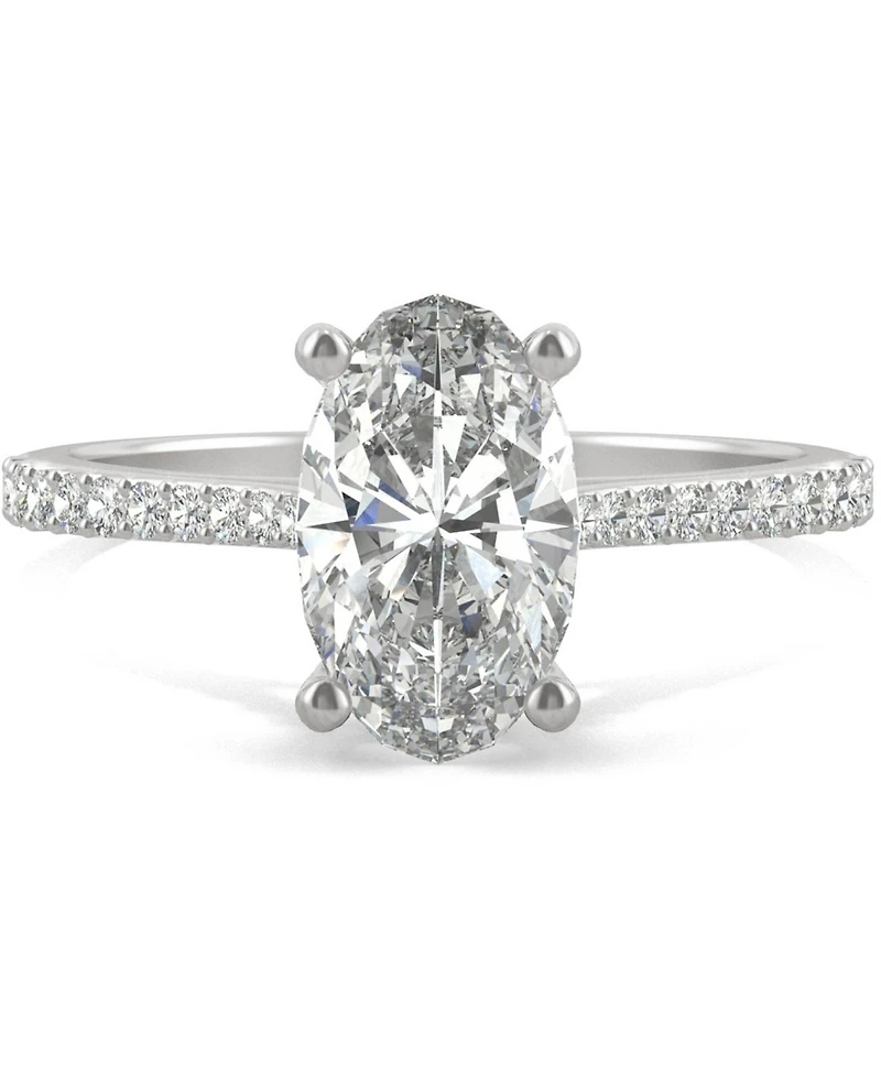 Charles & Colvard Moissanite Oval Engagement Ring (2-1/2 ct. t.w. Dew) in 14k White Gold or 14k Yellow Gold