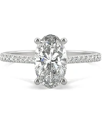 Charles & Colvard Moissanite Oval Engagement Ring (2-1/2 ct. t.w. Dew) in 14k White Gold or 14k Yellow Gold