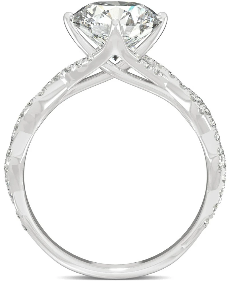 Charles & Colvard Moissanite Twist Engagement Ring (2-1/3 ct. t.w. Dew) 14k White Gold