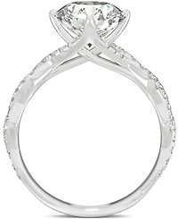 Charles & Colvard Moissanite Twist Engagement Ring (2-1/3 ct. t.w. Dew) 14k White Gold