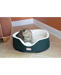Armarkat Cat Bed Oval Pet Cuddle House in Laurel Green/Ivory