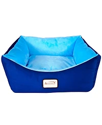 Armarkat Cat Bed, Small Pet Bed, Navy Blue/Sky Blue, C09HSL/Tl - Extra Thick Poly Fill, Waterproof Lining, Skid-Free Base