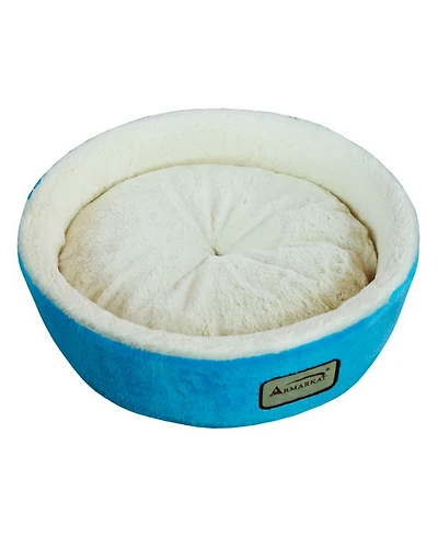 Armarkat 15" Soft Plush Round Dount Cat Beds, Dog Cuddler C12HTL/Mb - Waterproof and Skid-free Base