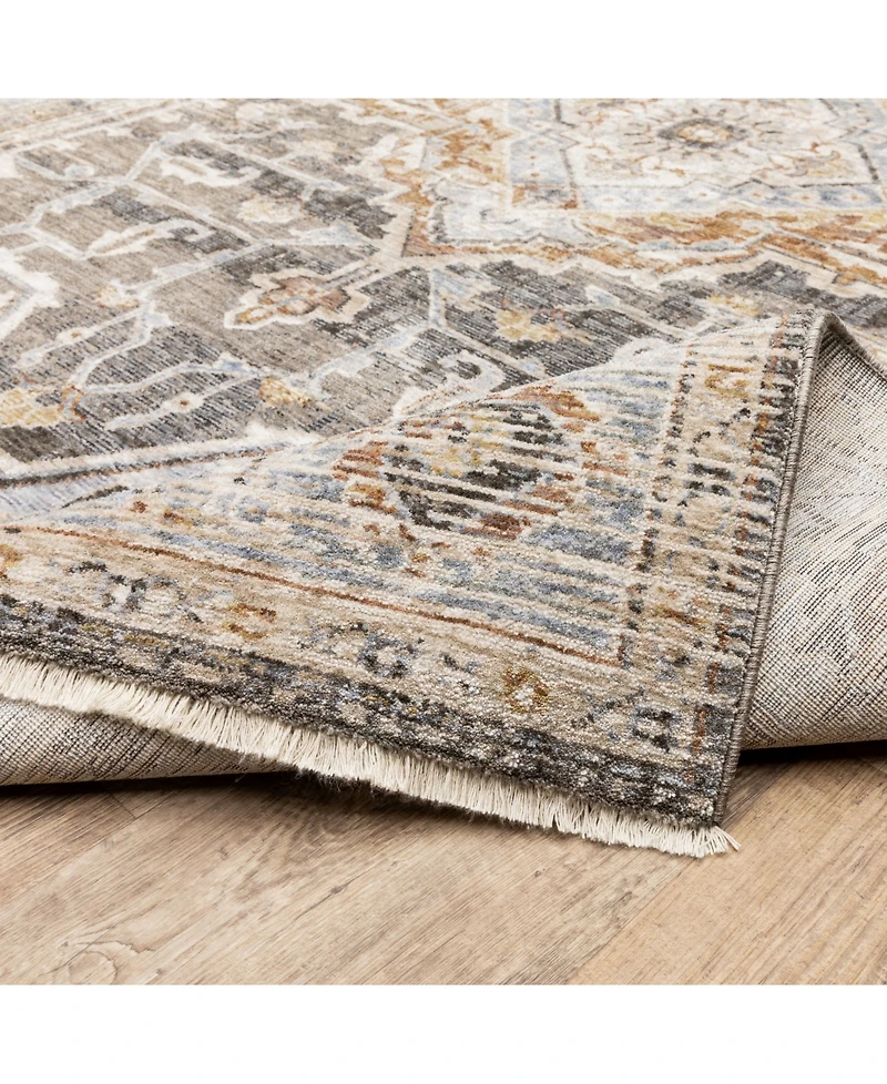 Oriental Weavers Maharaja 1803X Gray and Blue 3'3" x 5' Area Rug