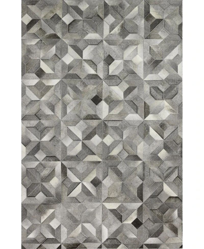 Bashian Cowhide Hie-04 Gray 8' x 10' Area Rug