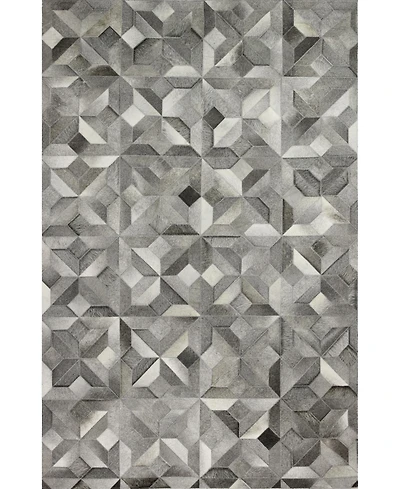 Bashian Cowhide Hie-04 Gray 8' x 10' Area Rug