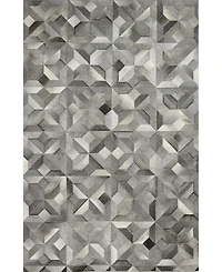 Bashian Cowhide Hie-04 Gray 8' x 10' Area Rug