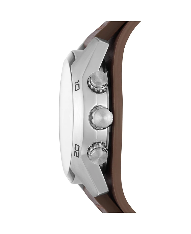 Fossil Men's Coachman Brown Leather Watch 45mm