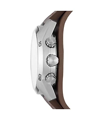 Fossil Men's Coachman Brown Leather Watch 45mm