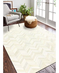 Bashian Cowhide Fie-01 White 4' x 6' Area Rug