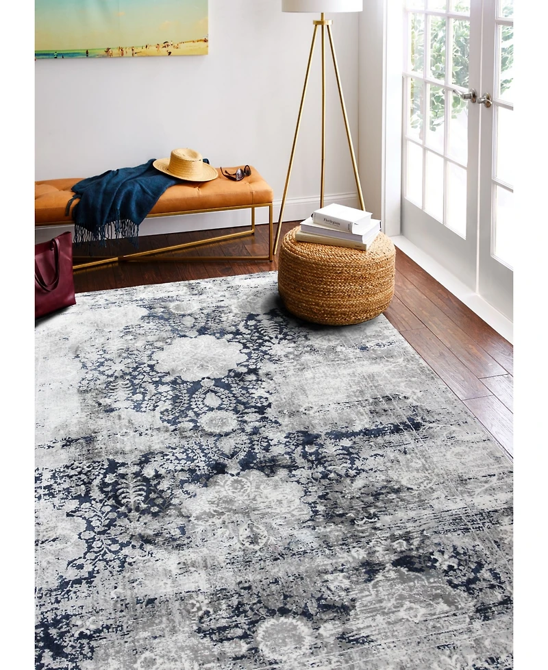 Closeout! Bashian Isle Isl-02 Gray, Blue 3'6" x 5'6" Area Rug
