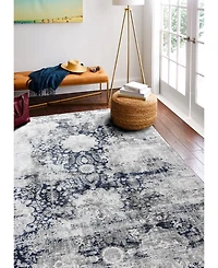 Closeout! Bashian Isle Isl-02 Gray, Blue 3'6" x 5'6" Area Rug