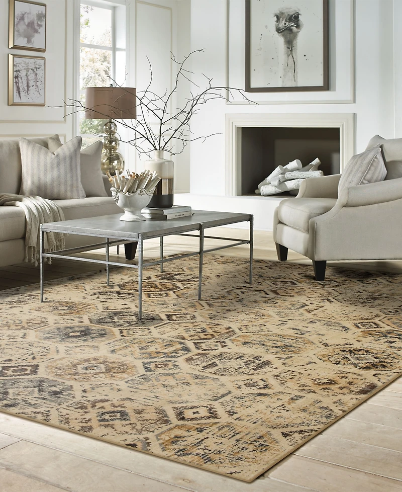 Closeout! Karastan Elements Tunis Beige 8' x 8' Round Area Rug