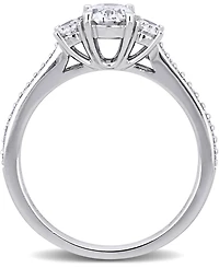 Diamond Oval Three Stone Engagement Ring (1-1/10 ct. t.w.) 14k White Gold