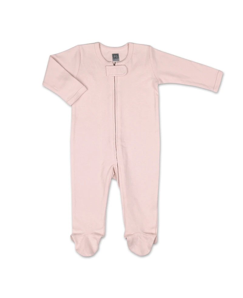 The Peanutshell Baby Girls Sleep N Play Footed Pajamas for Girls, Pink Floral, 3 Pack, to 9 Months