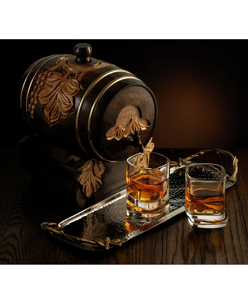 Joyjolt Aqua Vitae Off Base Square Whiskey Glasses, Set of 2