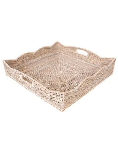 Artifacts Trading Company Artifacts Rattan Scallop Collection Square Tray