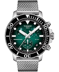 Tissot Men's Swiss Chronograph Seastar 1000 Stainless Steel Mesh Bracelet Watch 45.5mm