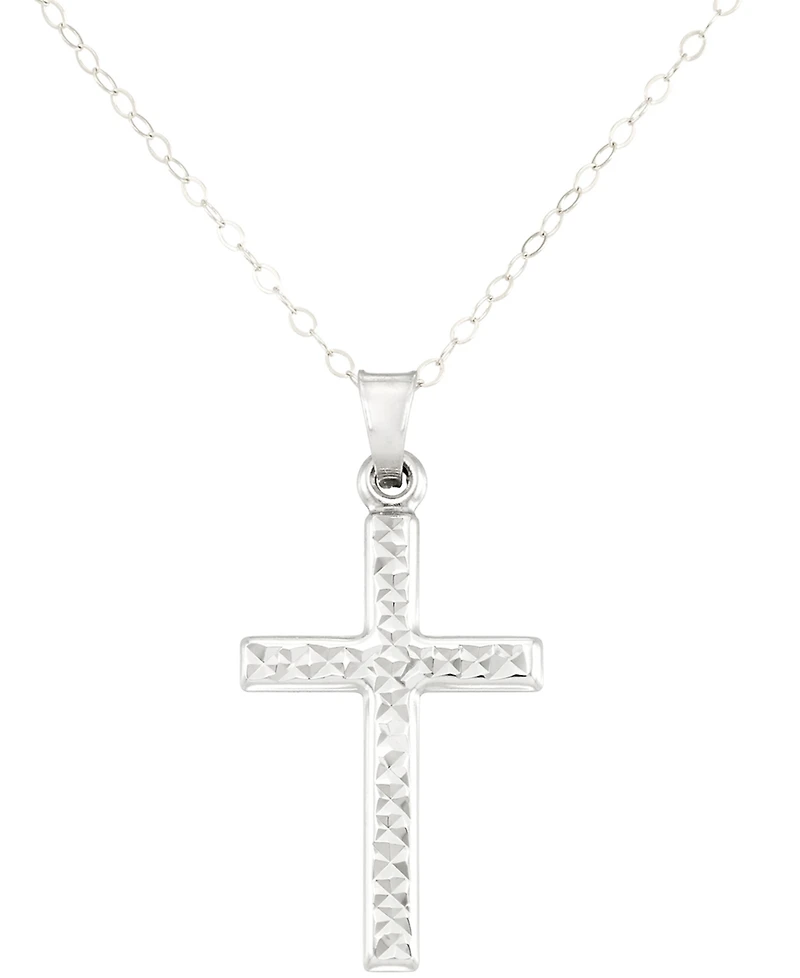 Textured Cross 18" Pendant Necklace