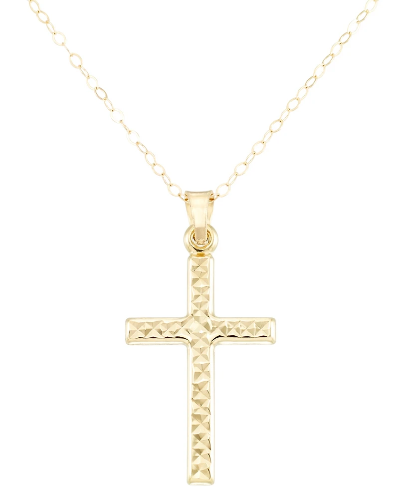 Textured Cross 18" Pendant Necklace