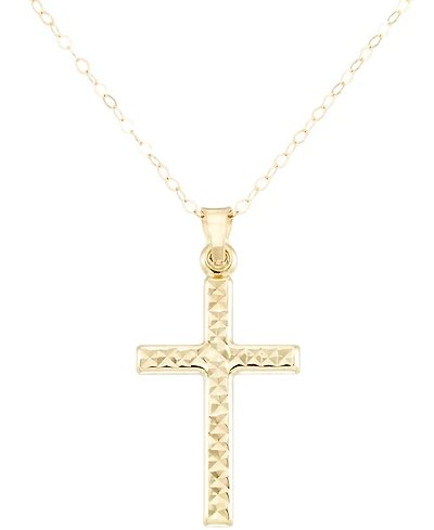 Textured Cross 18" Pendant Necklace