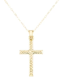 Textured Cross 18" Pendant Necklace