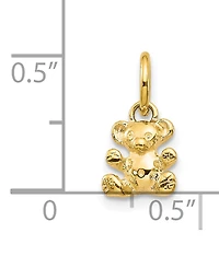 Teddy Bear Charm Pendant in 14k Yellow Gold