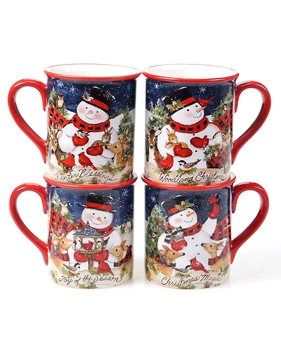 Certified International Magic of Christmas Snowman 4 Piece Mug