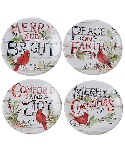 Certified International Evergreen Christmas 4 Piece Canape Plate