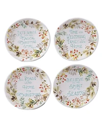 Certified International Christmas Story 4 Piece Canape Plate