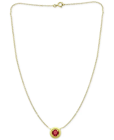 Giani Bernini Red Cubic Zirconia Framed 16" Pendant Necklace, Created for Macy's