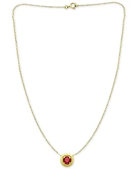 Giani Bernini Red Cubic Zirconia Framed 16" Pendant Necklace, Created for Macy's