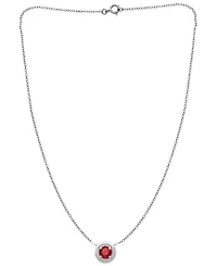 Giani Bernini Red Cubic Zirconia Framed 16" Pendant Necklace, Created for Macy's