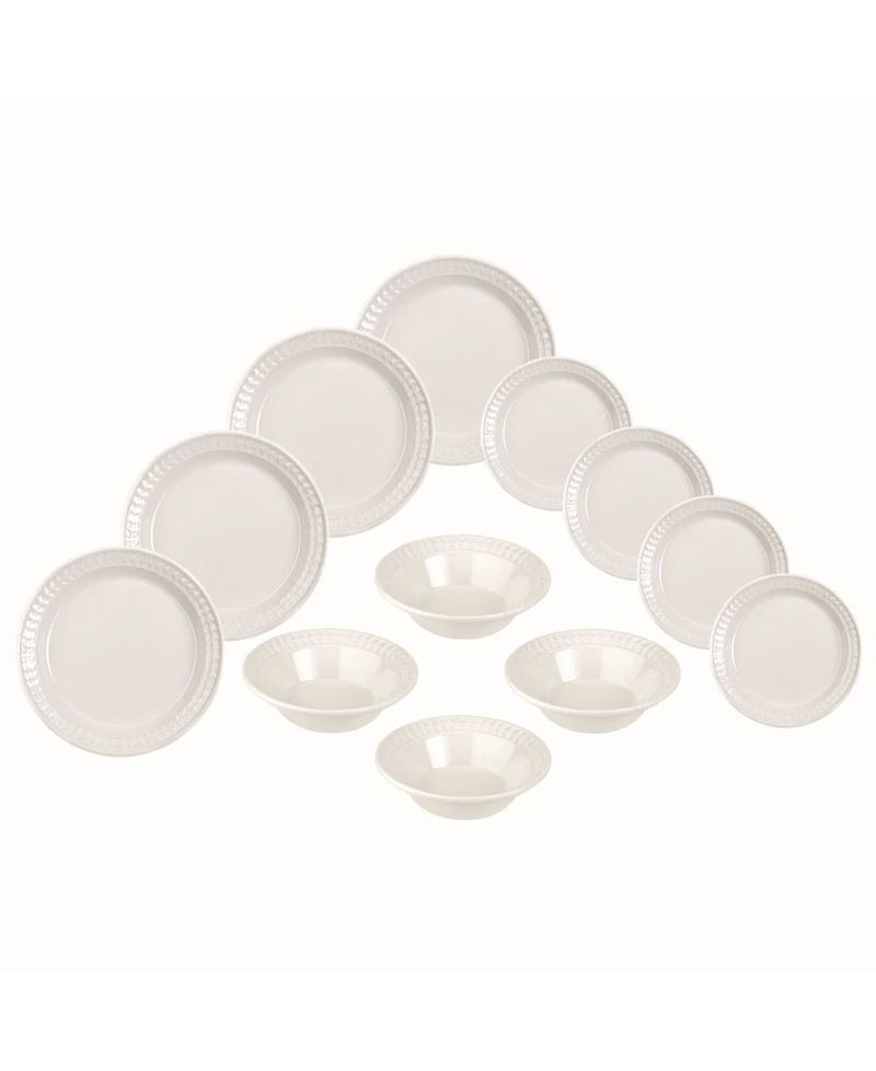 Portmeirion Botanic Garden Harmony White 12 Piece Dinnerware Set, Service for 4