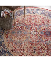 Nourison Home Ankara Global ANR02 Red 4' Round Rug