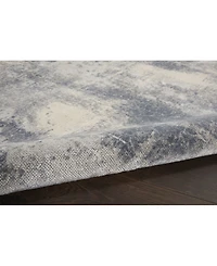 Nourison Home Rustic Textures RUS02 Blue and Ivory 3'11" x 5'11" Area Rug