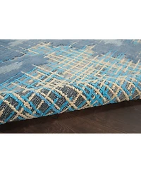Nourison Home Symmetry SMM08 Blue and Beige 3'9" x 5'9" Area Rug