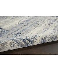 Nourison Home Rustic Textures RUS10 Ivory and Blue 3'11" x 5'11" Area Rug