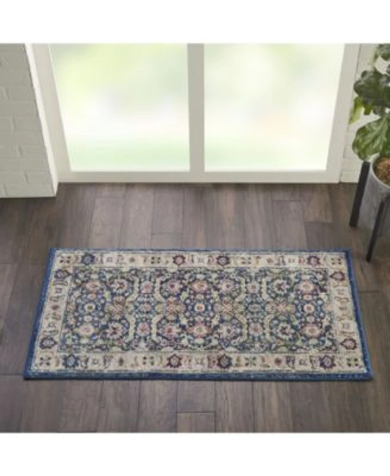 Nourison Home Ankara Global Anr13 Navy Multi Rug