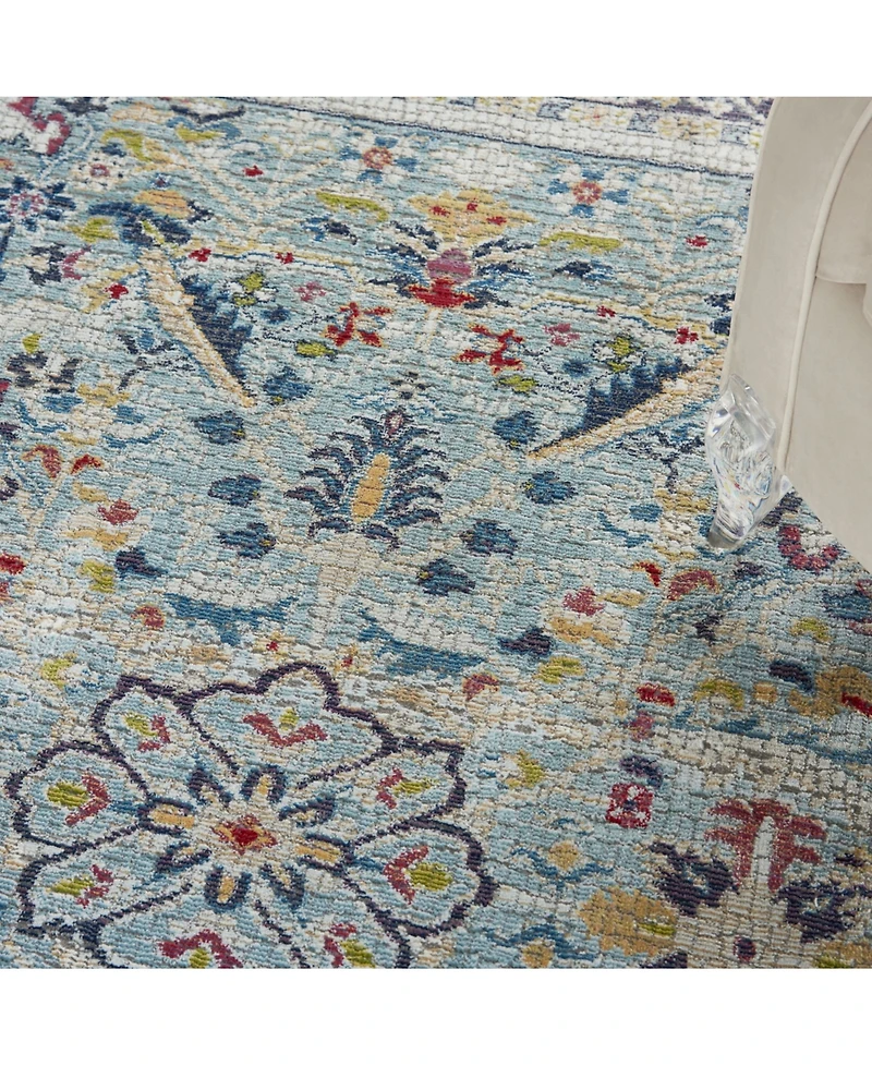 Nourison Home Ankara Global ANR14 Teal and Multi 5'3" x 7'6" Area Rug