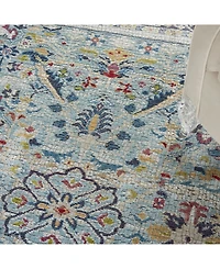 Nourison Home Ankara Global ANR14 Teal and Multi 5'3" x 7'6" Area Rug