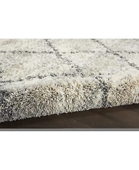Nourison Home Oslo Shag OSL01 Ivory and Gray 7'10" x 10'6" Area Rug