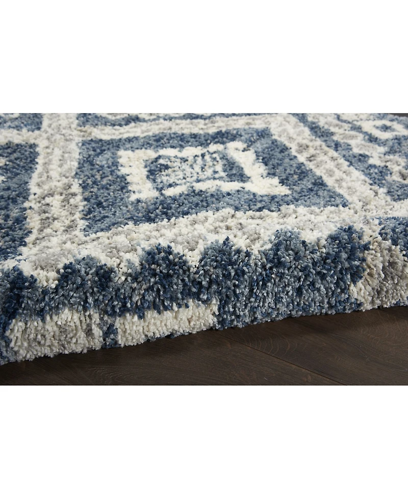 Nourison Home Oslo Shag OSL02 Denim 4' x 6' Area Rug